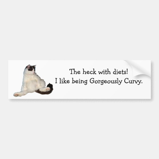 Heck with diets Curvy cat Bumper Sticker (Front)