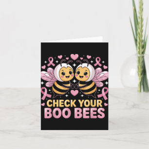Heck Your Boo Bees Cute Breast Cancer Awareness De Card