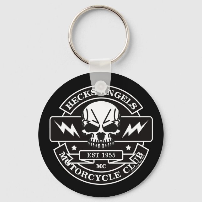 HECKS ANGELS_black&white Key Ring (Front)