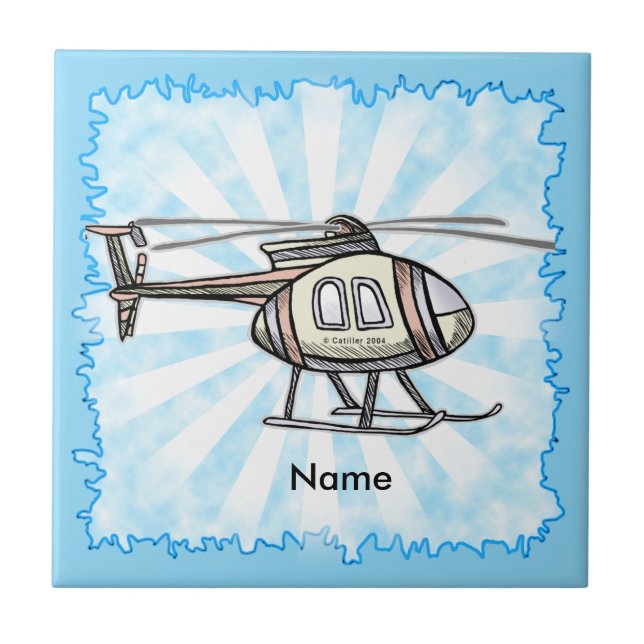 Hectic helicopter ceramic tile (Front)