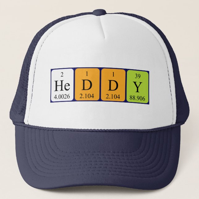Heddy periodic table name hat (Front)