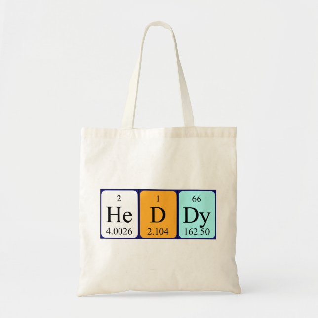 Heddy periodic table name tote bag (Front)
