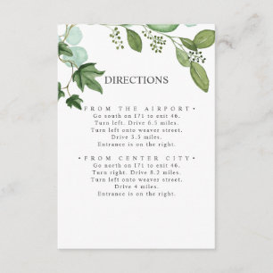 Hedera Ivy Leaves Chic WEDDING Directions Enclosure Card