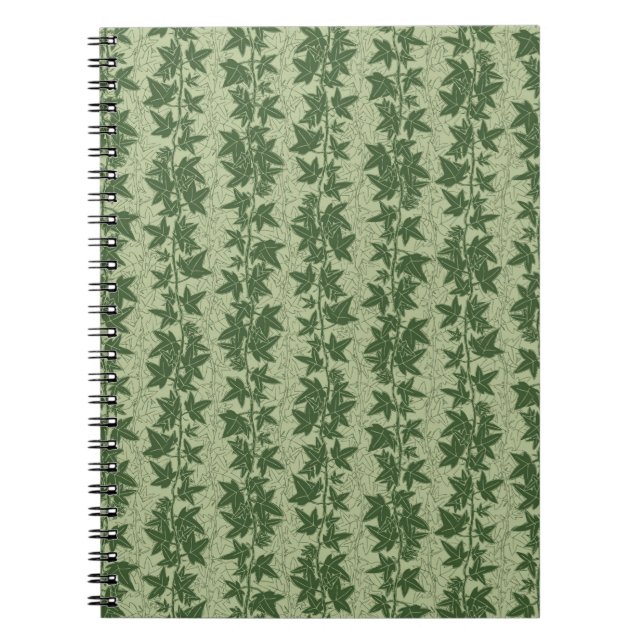 Hedera Ivy Vines - botanical green D_L pattern. Notebook (Front)