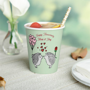 Hedge Hog Anniversary Paper Cups