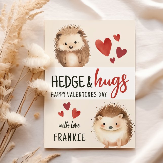 Hedge & Hugs Hedgehog | Valentines Day Holiday Card (Creator Uploaded)