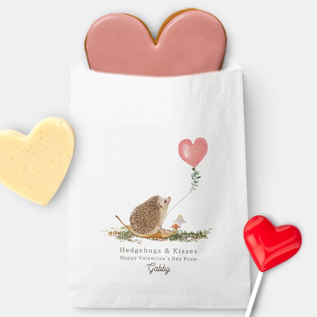 Hedge Hugs & Kisses Hedgehog Mushroom Valentine Favour Bag (Creator Uploaded)