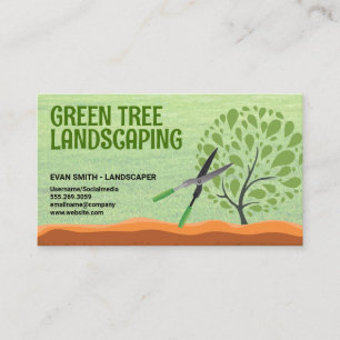 Hedge Trimmers Landscaper Grass Tree Business Card