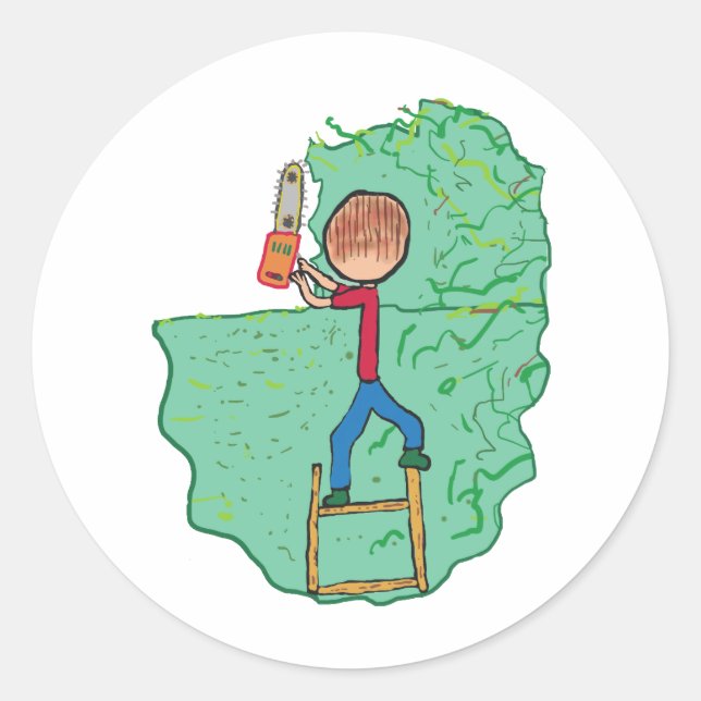 Hedge Trimming Classic Round Sticker (Front)