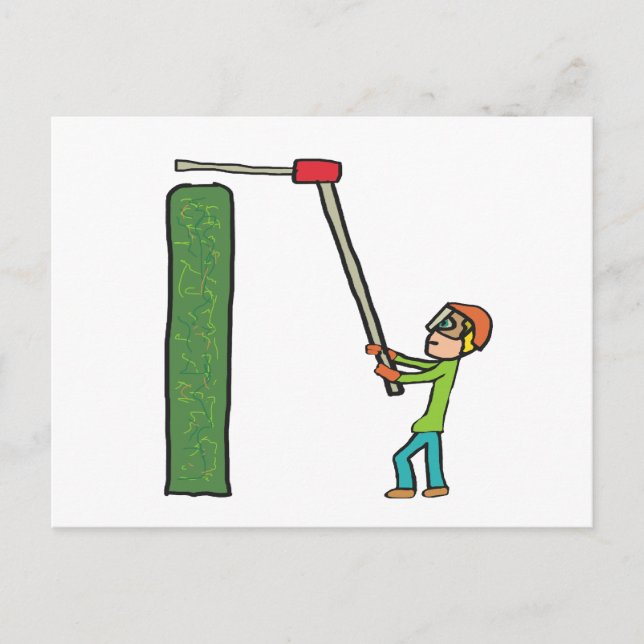 Hedge Trimming Postcard (Front)