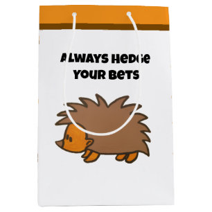 Hedge Your Bets Hedgehog Funny Gambling Cartoon Medium Gift Bag