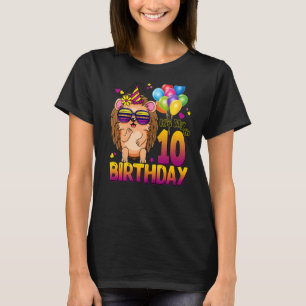 Hedgehog 10th Birthday 10 Years Old Hedgehog Birt T-Shirt