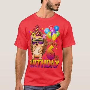 Hedgehog 6th Birthday Shirt 6 Years Old Hedgehog B