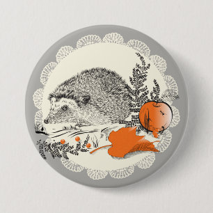 Hedgehog 7.5 Cm Round Badge