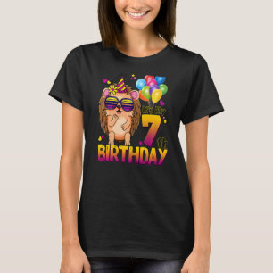 Hedgehog 7th Birthday 7 Years Old Hedgehog Birthd T-Shirt