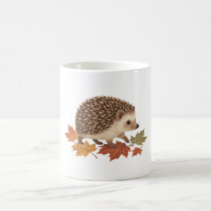 Hedgehog Among Fallen Maple Leaves Coffee Mug