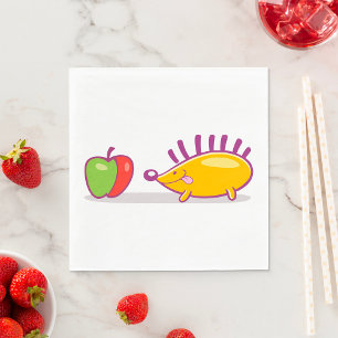 Hedgehog And An Apple Napkin