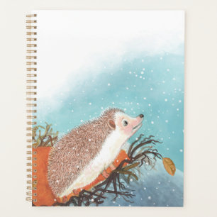 Hedgehog and first snowflakes planner