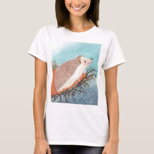 Hedgehog and first snowflakes T-Shirt