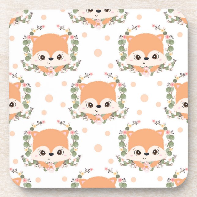 Hedgehog And Flower Tattoo Coaster (Front)