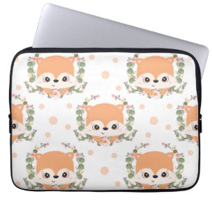 Hedgehog And Flower Tattoo Laptop Sleeve