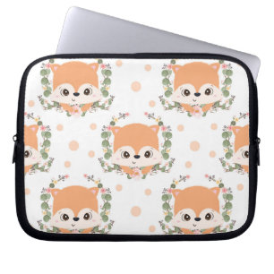 Hedgehog And Flower Tattoo Laptop Sleeve
