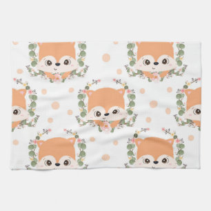 Hedgehog And Flower Tattoo Tea Towel