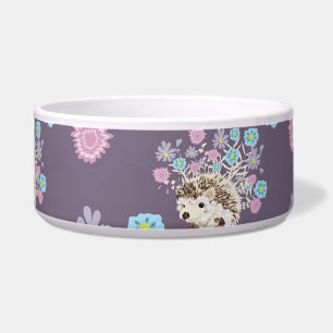 hedgehog and flowers pattern