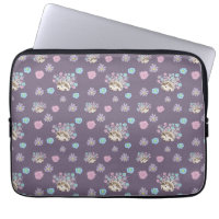 hedgehog and flowers pattern