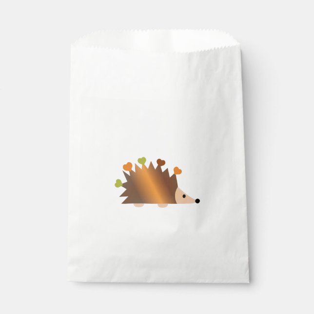 Hedgehog and Hearts Favour Bag (Front)