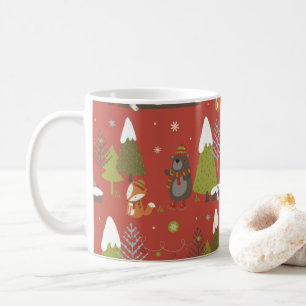 Hedgehog and Winter Bear Christmas Coffee Mug