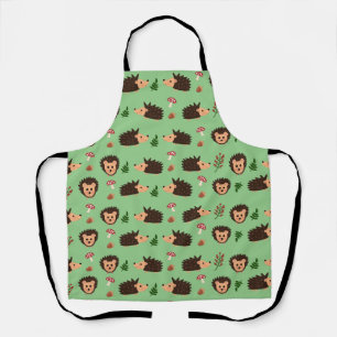 Hedgehog and Woodland Pattern Apron