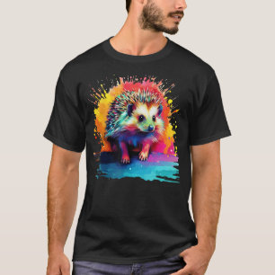 Hedgehog Animal Lover Colourful Splash Art T-Shirt