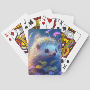 Hedgehog Animal Portrait Painting Wildlife Outdoor Playing Cards