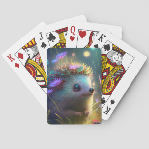 Hedgehog Animal Portrait Painting Wildlife Outdoor Playing Cards
