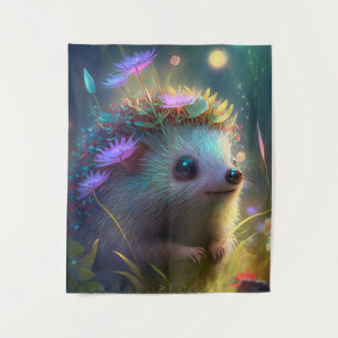 Hedgehog Animal Portrait Painting Wildlife Outdoor Tapestry