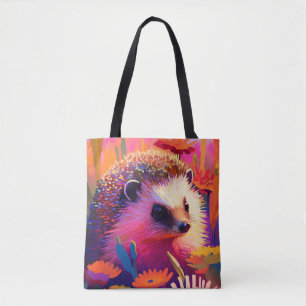 Hedgehog Animal Portrait Painting Wildlife Outdoor Tote Bag