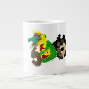 Hedgehog autumn play nice large coffee mug