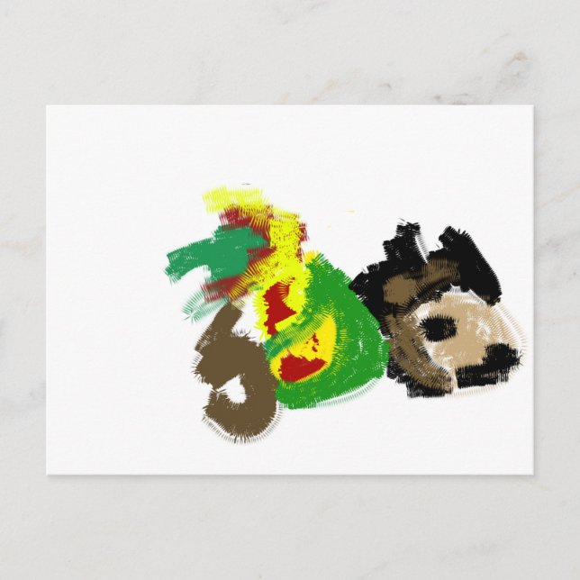 Hedgehog autumn play nice postcard (Front)