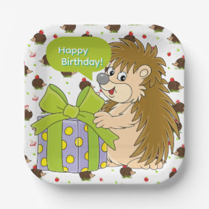 Hedgehog Birthday Paper Plate