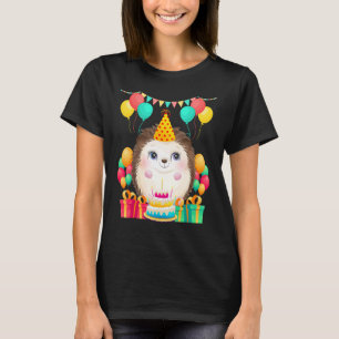 Hedgehog Birthday Party Gifts Cute Animal Lover Bd T-Shirt