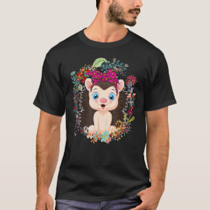 Hedgehog Bow Tie Leopard Flowers Family Happy Moth T-Shirt