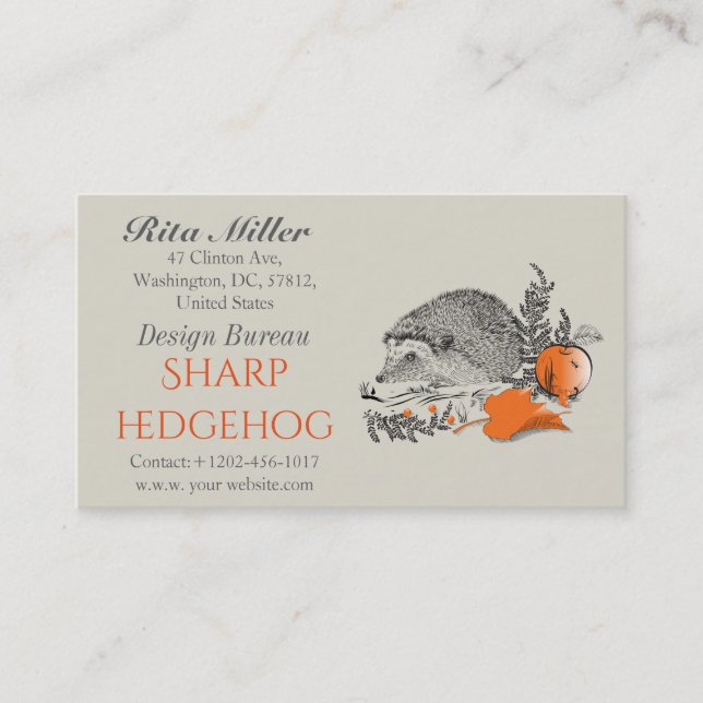 Hedgehog Business Card (Front)