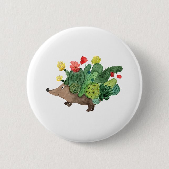 Hedgehog Cactus Flowers 4 CF 6 Cm Round Badge (Front)