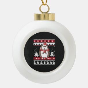 Hedgehog Christmas Ceramic Ball Christmas Ornament