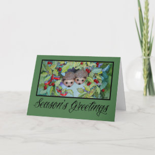 Hedgehog Christmas Holiday Card