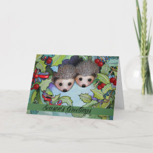 Hedgehog Christmas Holiday Card