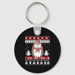 Hedgehog Christmas Key Ring