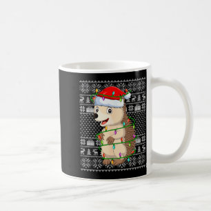 Hedgehog Christmas Lights Ugly Sweater Funny Santa Coffee Mug
