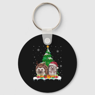 Hedgehog Christmas Tree Lights Santa Reindeer Xmas Key Ring
